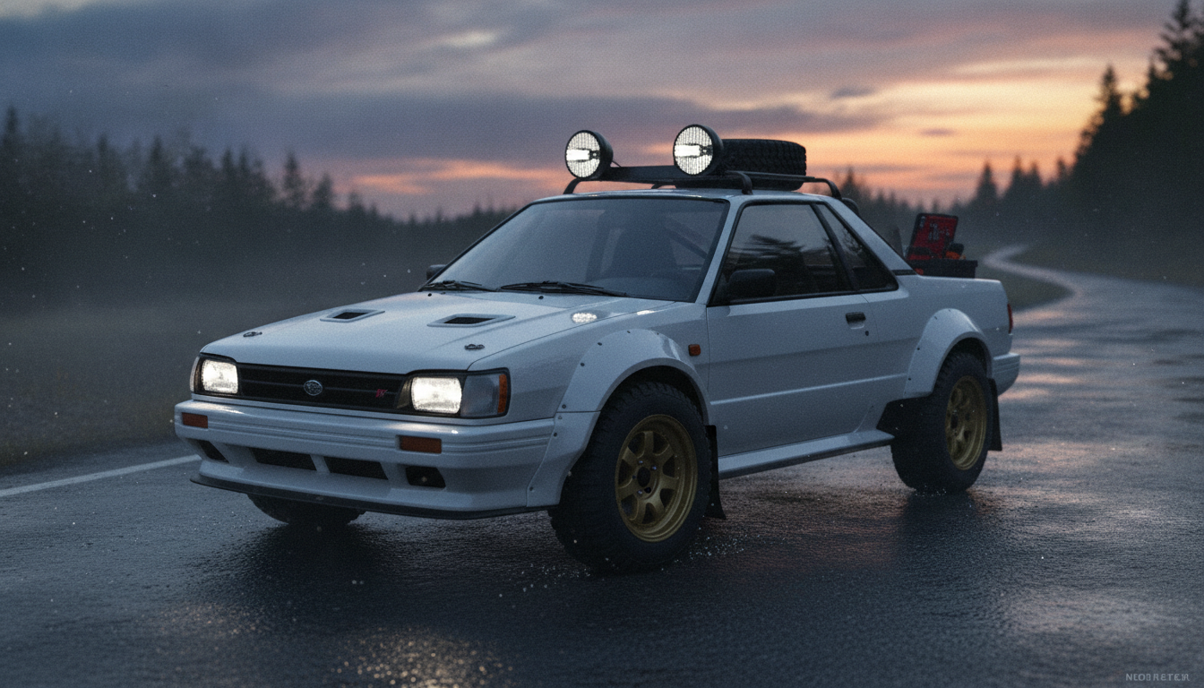 Subaru BRAT RestoMod commission concept, modern widebody rally-style road car