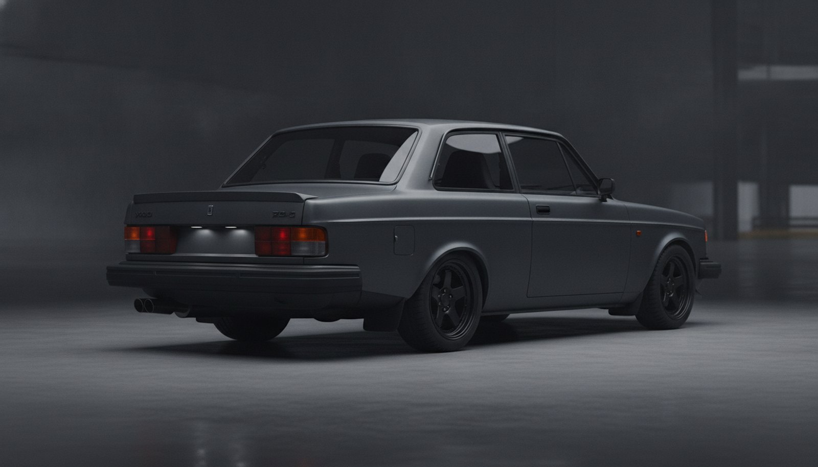 Volvo 242 restomod concept, rear three-quarter