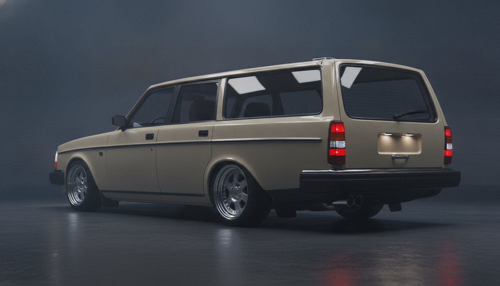 Volvo 245 restomod concept, rear three-quarter