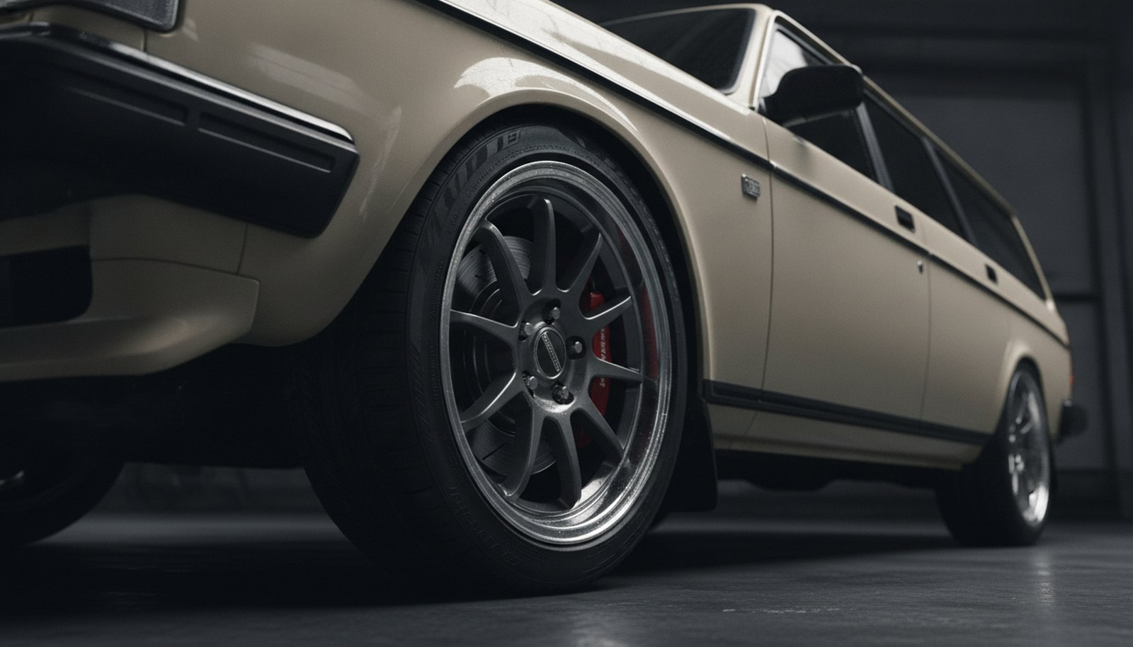 Volvo 245 restomod concept, wheel and brake detail