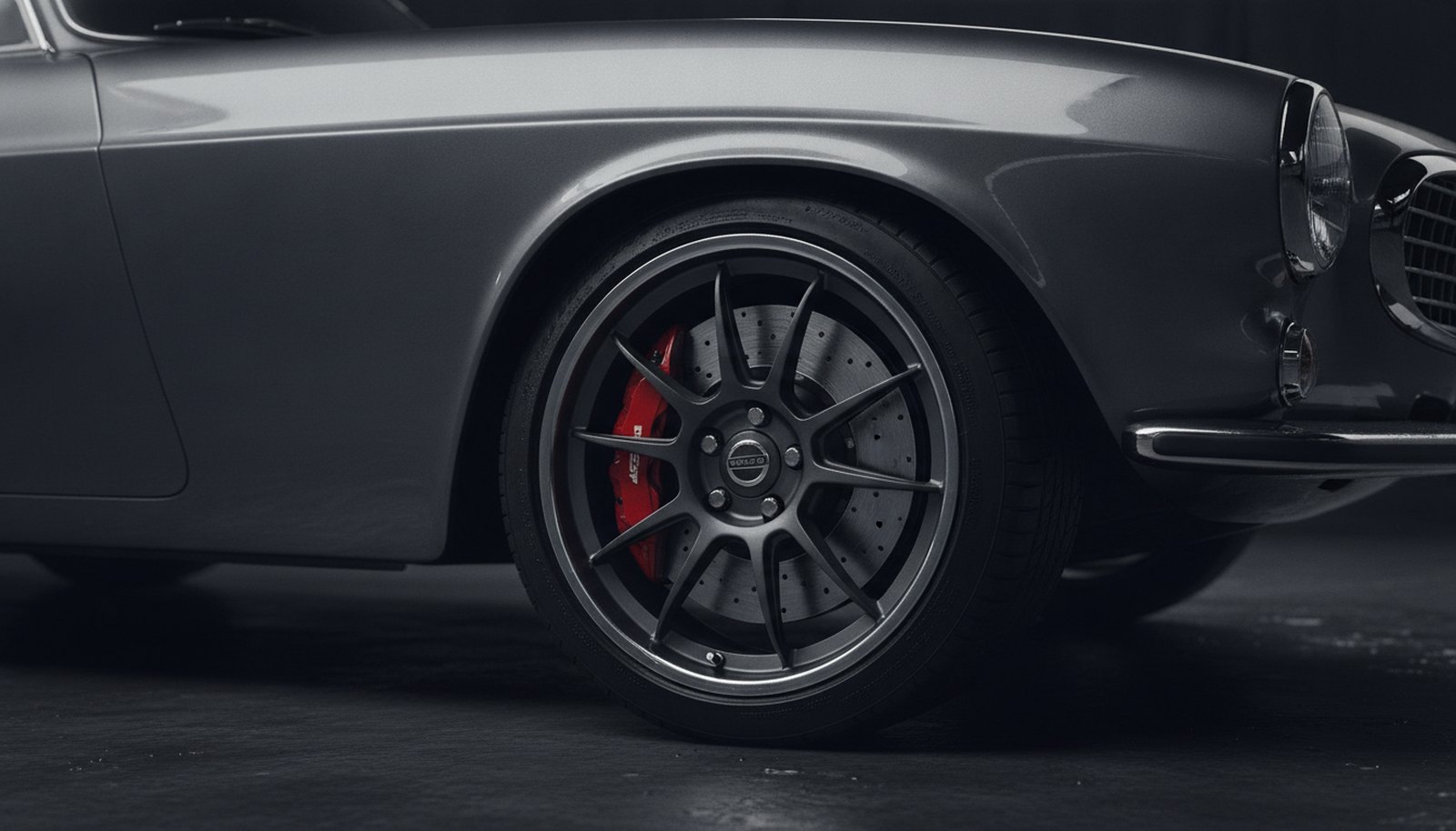 Volvo P1800 restomod concept, wheel and brake detail